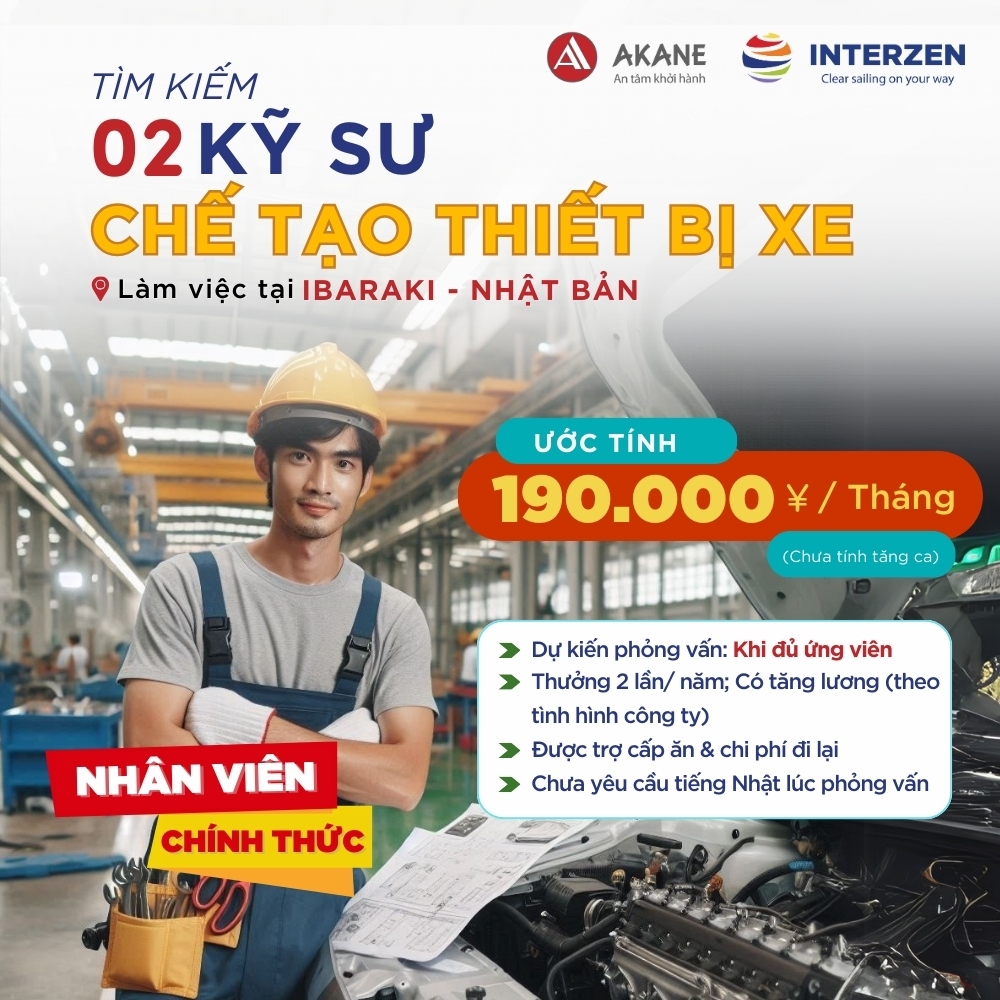 02 KỸ SƯ NHÂN VIÊN CHÍNH THỨC CHẾ TẠO THIẾT BỊ XE CẮM TRẠI